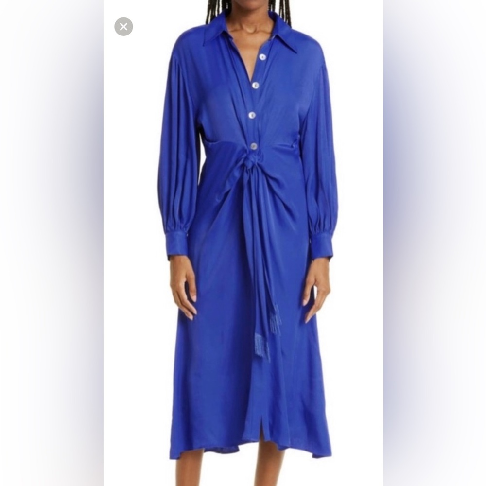 FarmRio blue knotted front dress xl